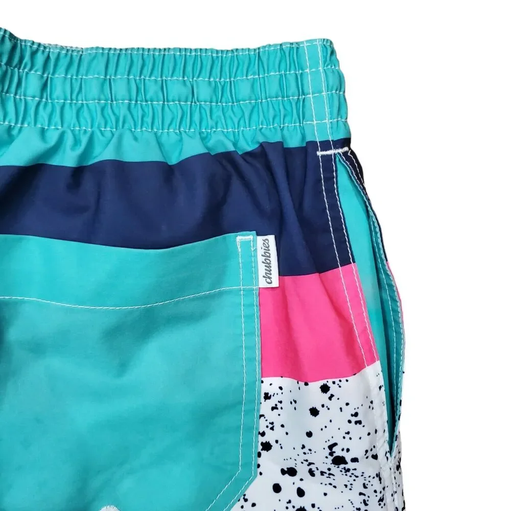 CHUBBIES Shorts Adult Large Multicolor Paint Splatter Swim Trunks Swimming